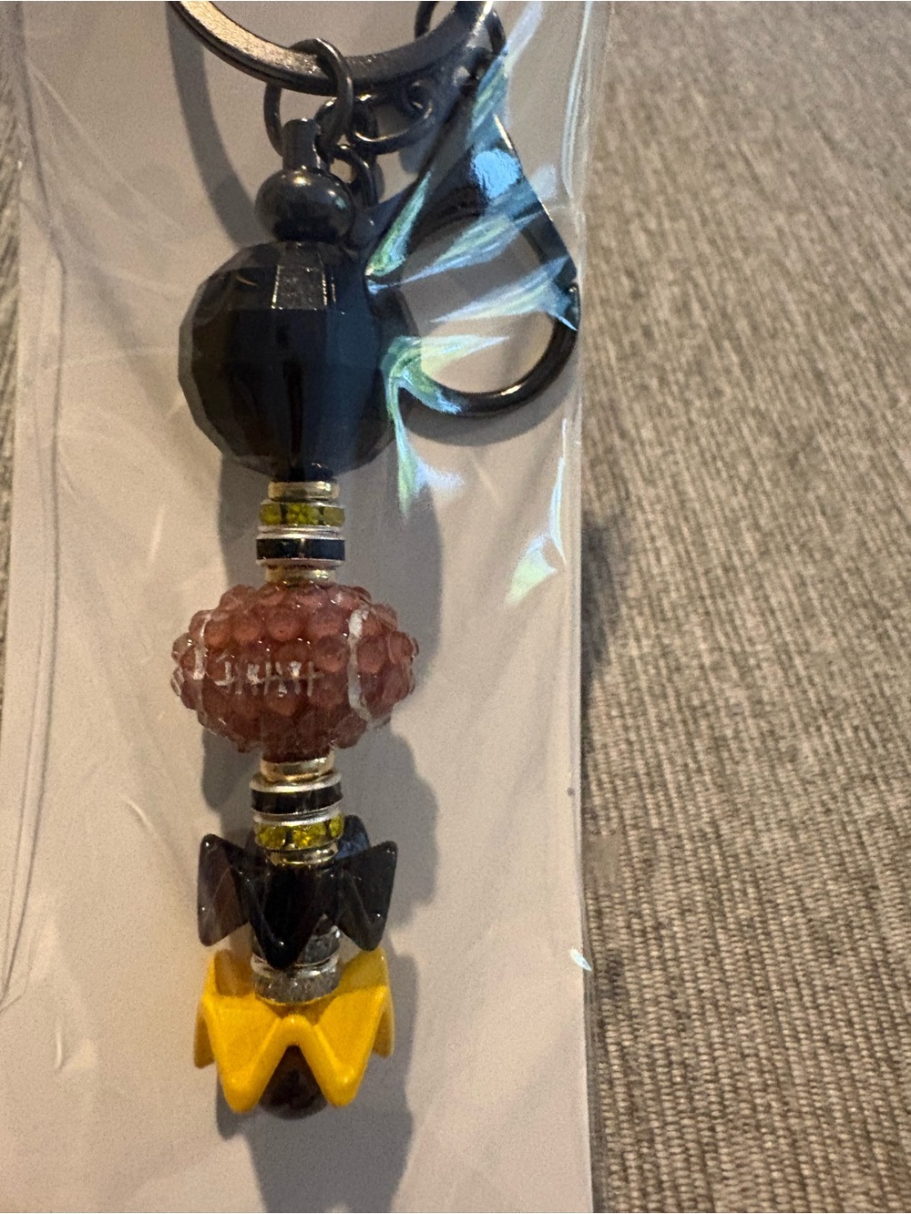 Hand Crafted Football Bling Keychain or Bag Charm- Steelers